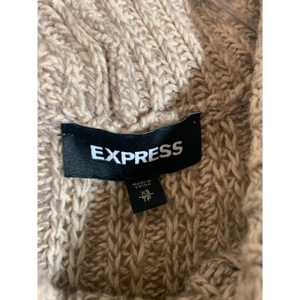 Express Oversized Knit Turtleneck Sweater Women's Size XS Business Casual I10 - Picture 4 of 5